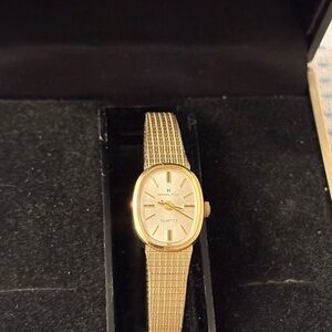 Hamilton 1960s Women's Gold Quartz Watch With Original Box